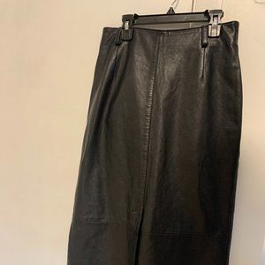 Bagatelle Long Maxi Black Leather Skirt Size 10